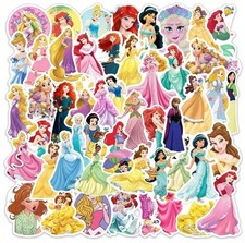 25 PCS Random Disney Princess Stickers For Water Bottle Laptop Phone Suitcase