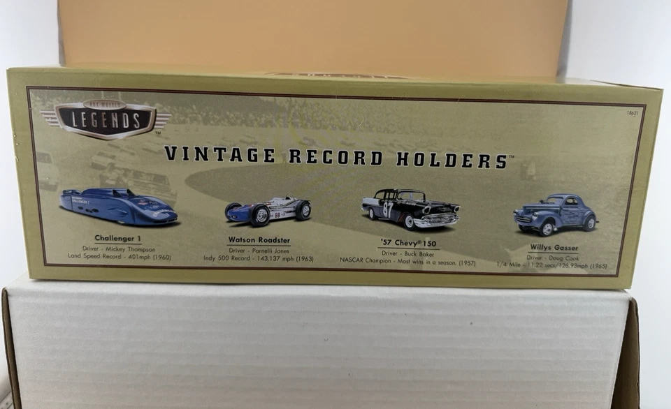 1997 Hot Wheels Legends Vintage Record Holders 4 Car Set Sealed Chevy NIB - Image 3 of 4