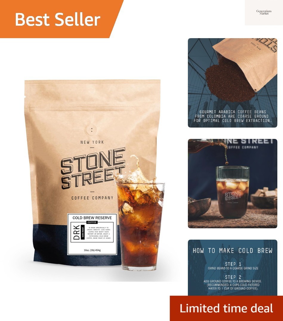 Cold Brew Coffee, Low Acid, 100% Arabica, Gourmet Coffee - Strong & Smooth Bl...
