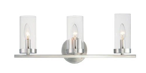 Maxim Sentinel 3-Light Bathroom Vanity Light in Satin Nickel - Picture 2 of 2