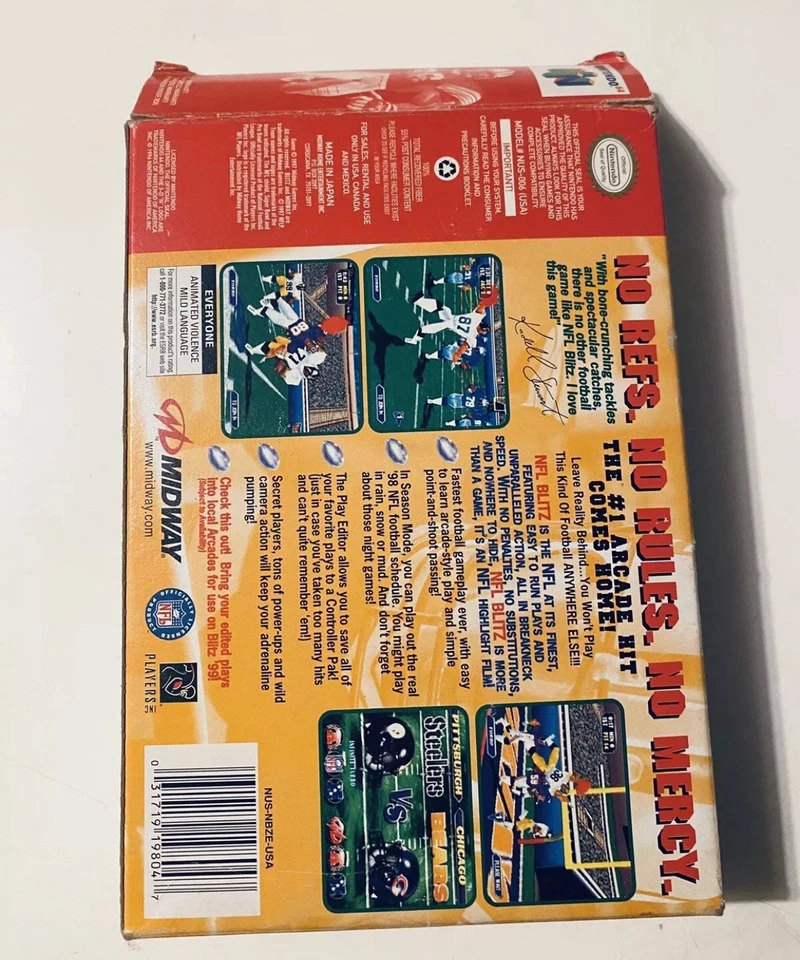 NFL Blitz (Nintendo 64, 1997) SOMENTE Caixa Sem Jogo Manual Novo - Imagem 2 de 4