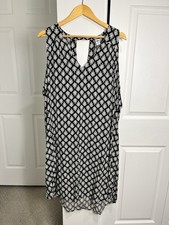 Old Navy V Neck Tank Midi Dress Geometric Keyhole Back Career Casual Beach 2XLT