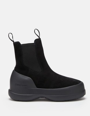 Moon Boot Women's Luna Chelsea Boots Black Suede Size 39