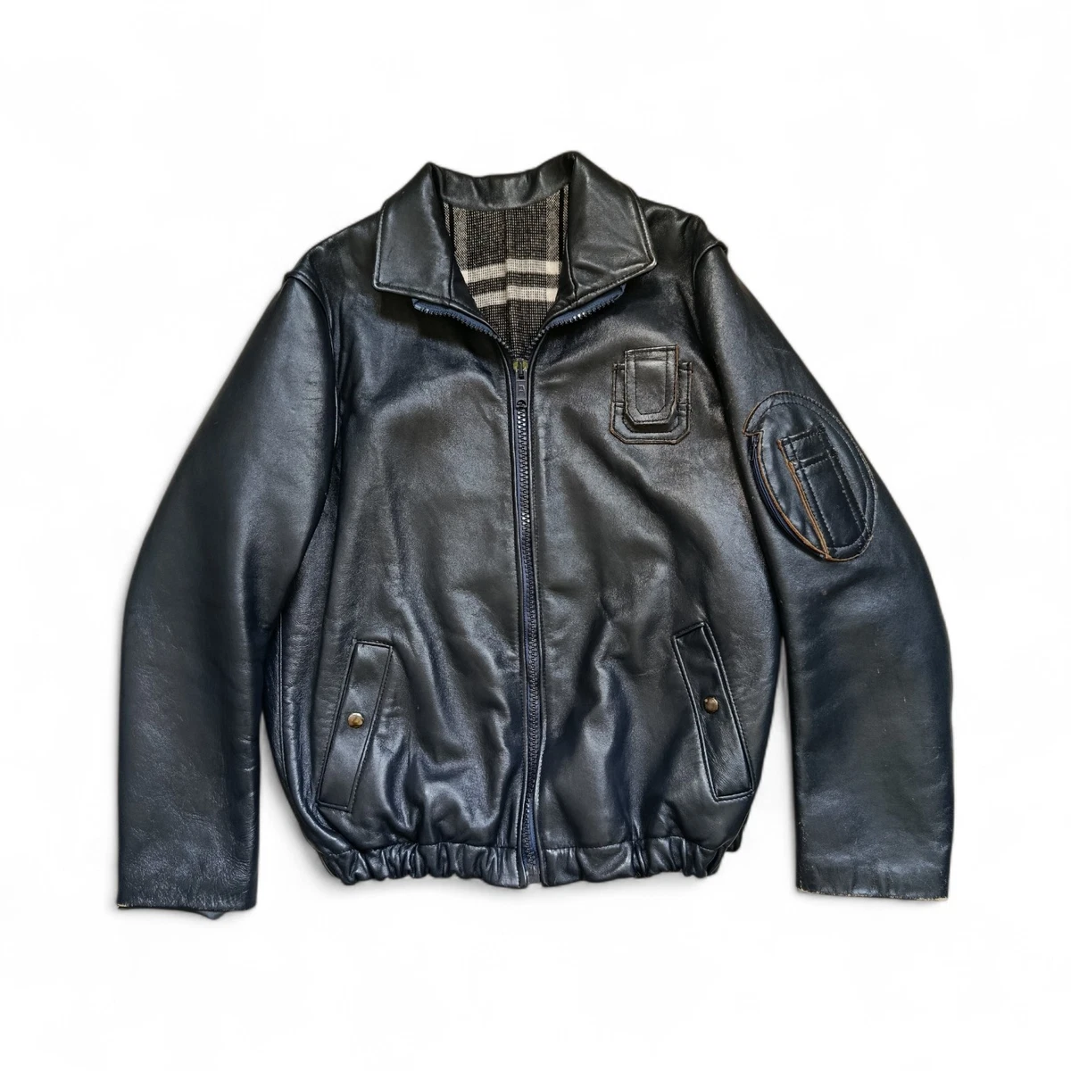 1970s French Aviator Leather Jacket 
