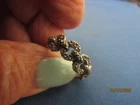 VINTAGE STERLING SILVER CIRCLE DESIGN TINY CLEAR STONES UNIQUE RING