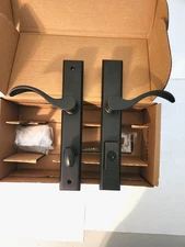 PELLA/BALDWIN VIRAGO FRENCH DOOR HANDLE OIL RUBBED BRONZE UNHINGED NEW IN BOX