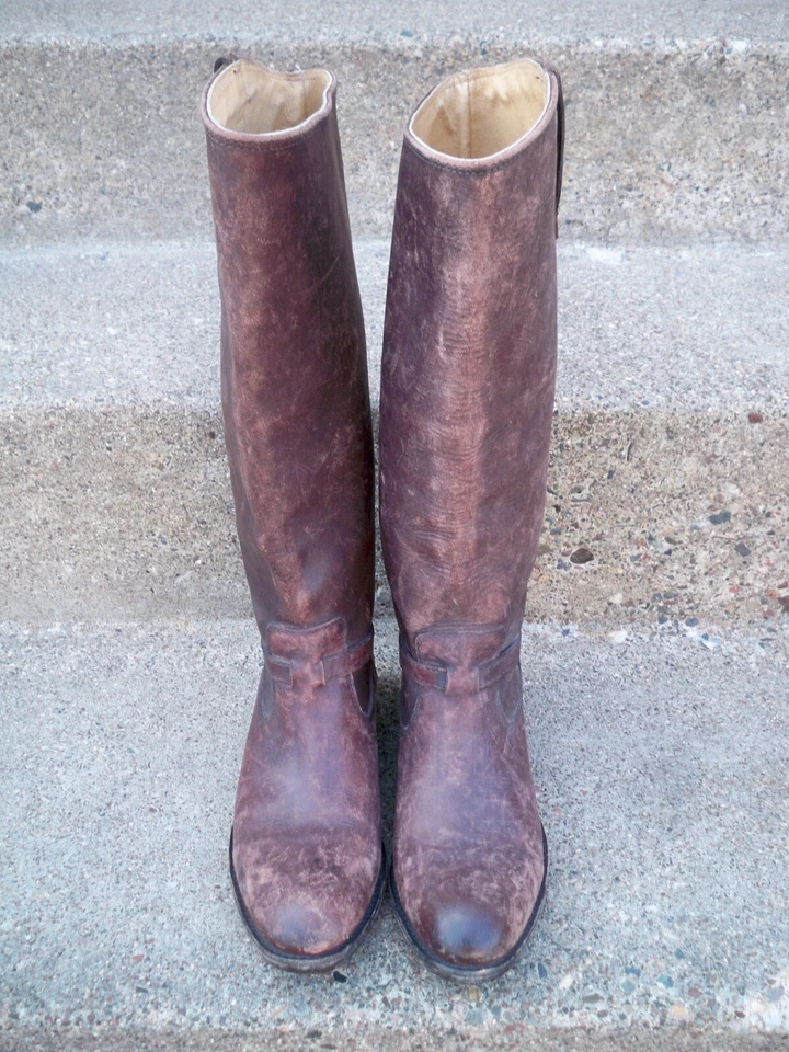 Women’s FRYE Lindsay Plate Knee-High Riding Tall Leather Motorcycle Boots Size 6 - Image 3 of 4