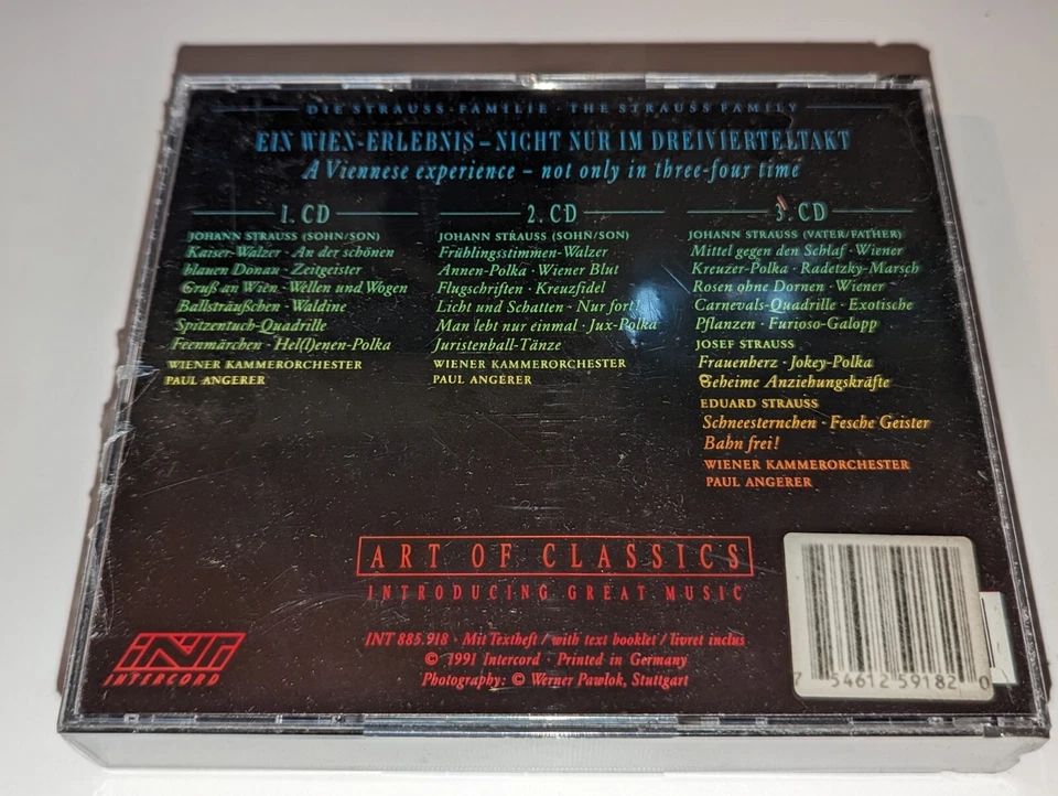*NEW/SEALED* Strauss Familie Art of Classics 3-Disc CD Box Set 1991 Intercord - Image 2 of 3