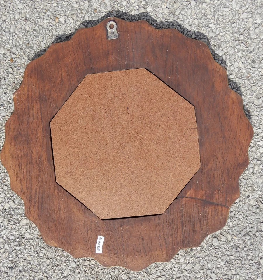 Espejo de Pared Octogonal Floral Reverso Vidrio Pintado Hecho en Perú 17" Foto 3 de 4