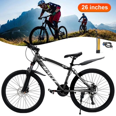 26'' Black 27 speed double disc brake Suspension Fork mountain bike MTB fit adult