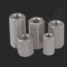 Hex Rod Coupling Nuts Bar Stud Long Nut - A2 304 Stainless M4,6,8,10,12,16,20,24