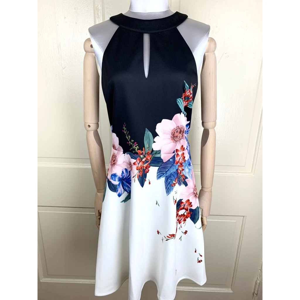 Ted Baker Womens Tildda Jamboree Skater Dress Multicolor Floral Knee Length 4