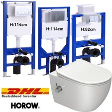 Hänge Wand WC Spülkasten toilette mit -Wand Bidet + Vorwandelement Drückerplatte