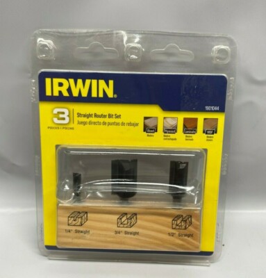 Irwin Tools 1901044 Straight Router Bit Set (3 Piece)
