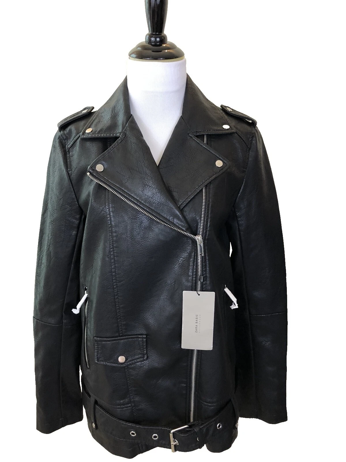 Chaqueta de moto Zara negro abrigos, chaquetas y chalecos para Mujeres