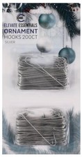 Silver Christmas Ornament Hooks - Ornament Hangers - Large 2.5 inch 200ct
