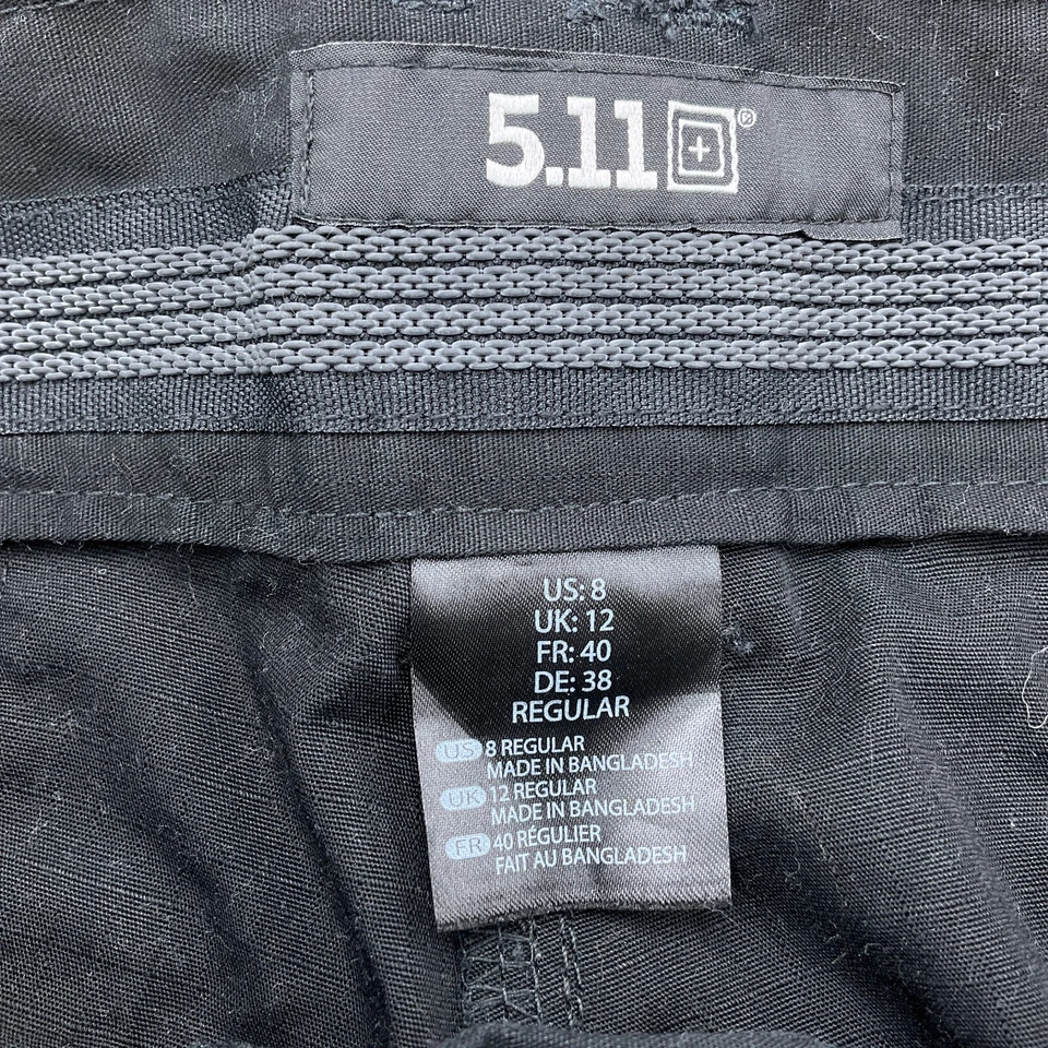 5.11+ Pantalones Tácticos Mujer 8 Regular Negro Carga Pesado Cintura Ajustable Foto 3 de 4