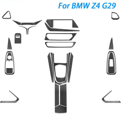 30Pcs Full Interior Trim Decal Real Carbon Fiber Kits For BMW Z4 G29 2019-2022