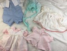 Lot of 3 Toddler Girl Boy Dress Lace Frilly Bonnet 3m 6m 18m vintage