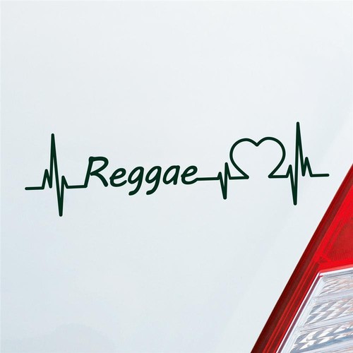 Auto Aufkleber Reggae Puls Herzschlag 19x5,5 cm Sticker Heckscheibenaufkleber - Bild 9 von 24