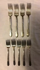 Wm Rogers Mfg Co. Priscilla Lady Ann Fruit 5 Salad Forks 4 Dinner Forks Lot