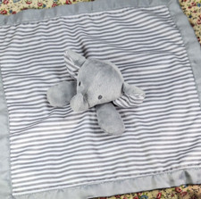 CIRCO Elephant Gray Plush White Stripes Lovey Lovie Baby Security Blanket