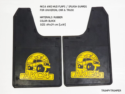AKC4 4X4 OFF-ROAD MUD FLAPS SPLASH GUARDS FOR UNIVERSAL TRUCK UTE BLACK RUBBER