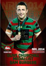 2014 South Sydney Rabbitohs NRL Premiers Limited Edition Card - Sam Burgess