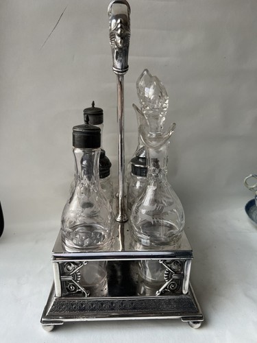 Juego de cruet de placa de plata estilo victoriano antiguo - Imagen 5 de 24