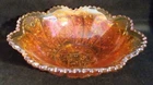 Vintage Imperial Glass Marigold Daisy & Button Bowl Sawtooth Edge 8.75" Dia 3" T