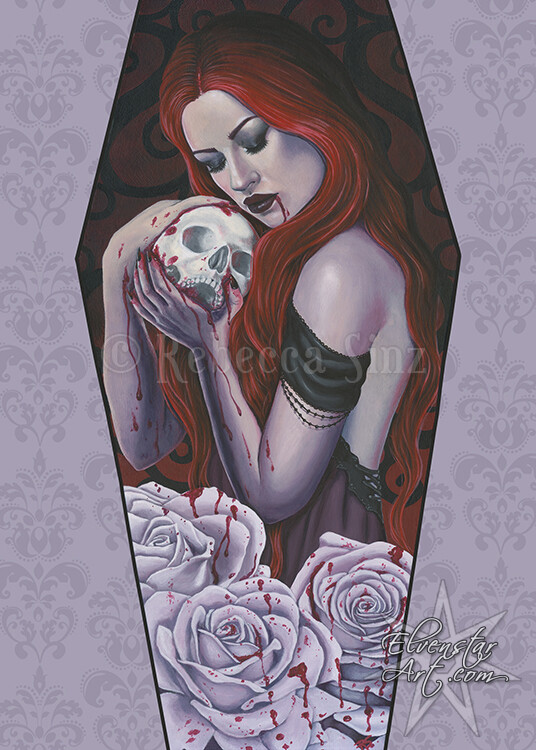 V系★R指定★スロウデイズ★SKULL ROSE★特典★DVD【13】 Vampire Art PRINT Gothic Blood Skull Roses Red Woman Portrait