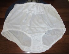 UNDERSCORE WHITE glossy nylon w/ lined crotch brief style panties 8 / XL NEW