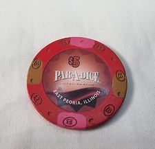 PAR-A-DICE Hotel And Casino $5 Gaming Poker Chip EAST PEORIA, ILLINOIS