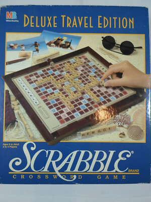 Deluxe Travel Edition Scrabble Game Milton Bradley Complete Mini Wood Letters