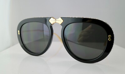 Gucci GG0307S 56mm Foldable Aviator Sunglasses with Grey Lens Gold