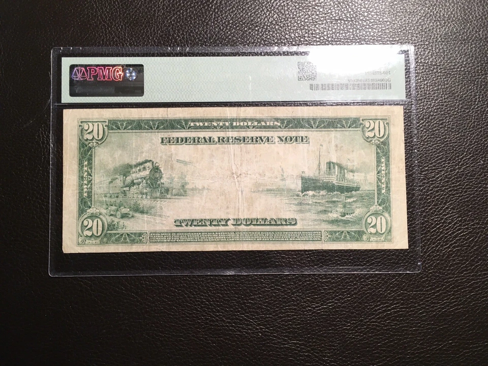 20.00 1914 FRNote 1914 Minneapolis better district PMG 20 very fine - Image 2 of 2