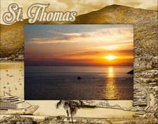 St. Thomas Laser Engraved Wood Picture Frame Landscape (5 x 7)
