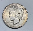 1923-S Peace Dollar S$1 XF/AU 90% Silver Nice Golden Toning on Reverse
