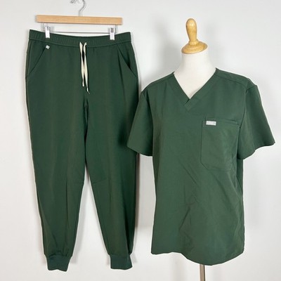 Figs 2 Piece Scrub Set Green Top (Medium) & Jogger Pants (Large) Men s