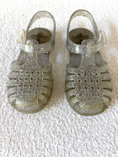 Cat  Jack Toddler Girl Clear Glitter Silver Sparkle Jelly Shoes Sandals Size 10