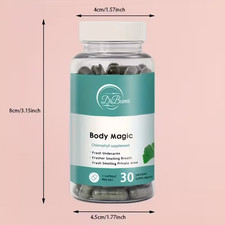 1-Month 30 Capsules Natural Chlorophyll Supplement - Body Freshness  Breath.