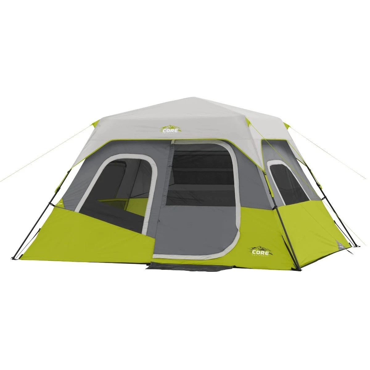 Core 6-Person Instant Cabin Tent with Fast Setup, Weather-Resistant Polyester,