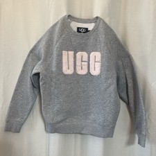UGG Gray Fleece-Lined Logo Sweatshirt Women  s Size Small Cozy Pullover