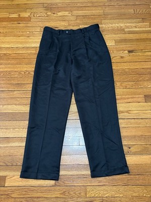 ローラン Croft & Barrow Mens Dress Pants Size 38x34 Black Pleated Trousers