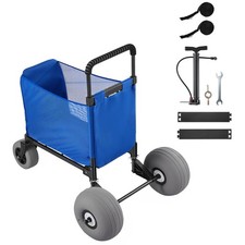Heavy Duty Folding Beach Cart 165lb Capacity 12in Balloon Wheels