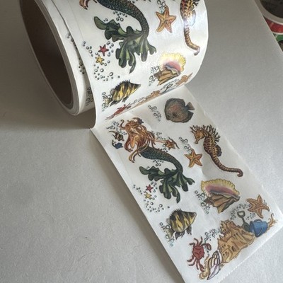 PSX Designs Wonders of the Deep Sticker Roll, Mermaid, fish, sandcastle stickers