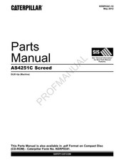 Caterpillar Cat AS4251C Screed Parts Catalog Manual