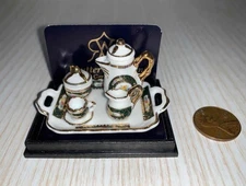 MINIATURE DOLLHOUSE 1:12 SCALE REUTTER IRISH COFFEE SET ON TRAY -1.646/5