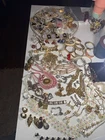 vintage UNSIGNED signed SILVER gold TONE glass ENAMEL lucite COSTUME jewelry LOT