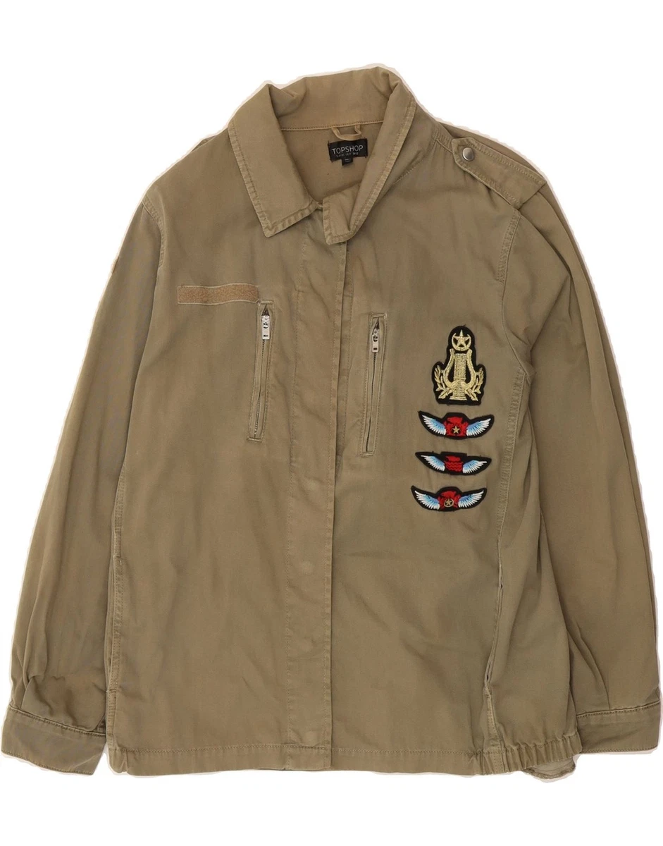 Manteau Militaire En Laine Vert - Marque Topshop - Taille UK 10 - Occasion Très Bon état